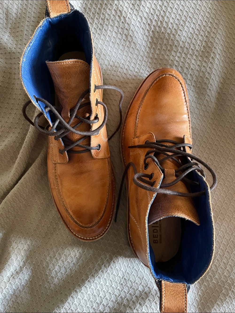 BED|STU Men's Tan Rustic leather Lincoln boots - Picture 11 of 12